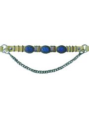 Leder Stiefelband gelb Blue Stones