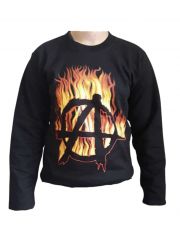 Sweatshirt Anarchy mit Flammen