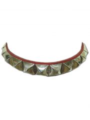 Leder Halsband Pyramiden Nieten