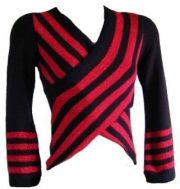 Damenpullover rot schwarz