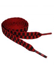 Schnürsenkel schwarz rot kariert schmal