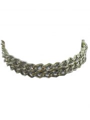 Leder Halsband 2 reihige Kette
