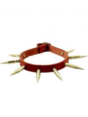 Leder Halsband Killernieten rot