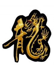 Aufbügler Dragon in gold schwarz
