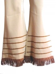Damenhose beige mit Franzen