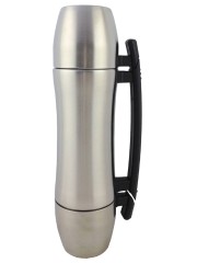 Edelstahl Thermoskanne silber mit Griff 700 ml