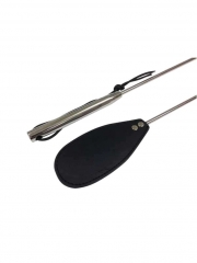 Edelstahlgerte mit Leder 78,5 cm