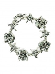 Heavy Metal Armband Devil and Skull