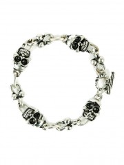 Heavy Metal Armband Totenköpfe