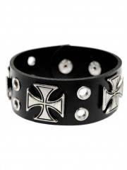 Kunstleder Armband Eisernes Kreuz Lochnieten