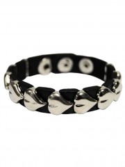 Kunstleder Armband Herznieten
