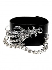 Kunstleder Armband Knochenhand