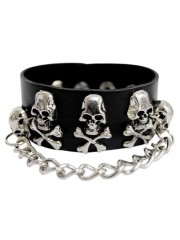 Kunstleder Armband Piratenskull