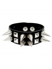Kunstleder Armband Pyramiden und Conenieten
