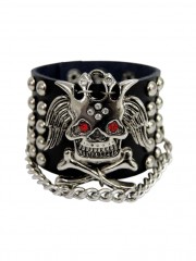 Kunstleder Armband Skull King