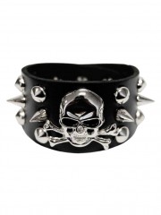 Leder Armband Totenkopf