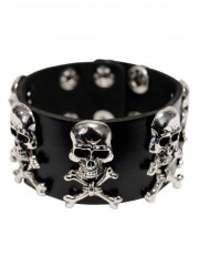 Leder Armband Totenkopfnieten