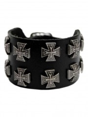 Leder Armband Eisernes Kreuz 2 reihig