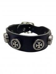 Leder Armband Eisernes Kreuz mit Ring