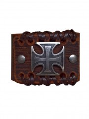 Leder Armband Iron Cross braun