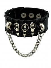 Kunstleder Armband Patronen und Totenköpfe
