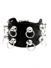 Leder Armband Ringnieten 2 reihig