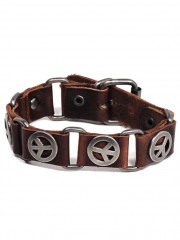 Leder Armband braun Peace
