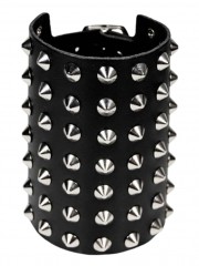 Leder Armband mit Spitznieten 7 reihig