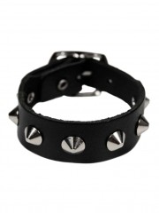 Leder Armband schwarz mit Spitznieten