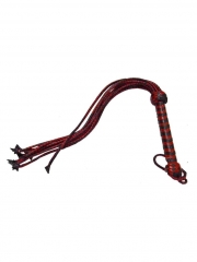 Leder Flogger Peitsche rot schwarz 9 Riemen