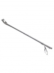 Leder Gerte Peitsche 70 cm silber