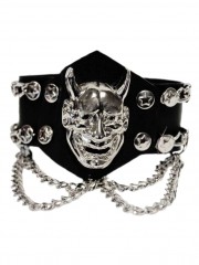 Kunstleder Armband Dämon mit Ketten