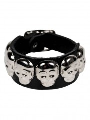 Leder Armband Totenkopfnieten mit Schnalle