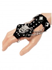 Lederarmband mit Fingerring Dämon
