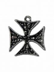 Metallkette mit Anhänger Kreuz Totenköpfe