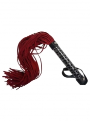 Peitsche schwarz rot Veloursleder