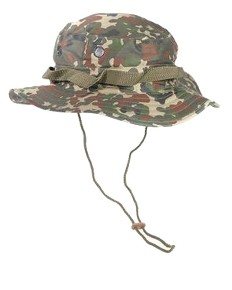 US Buschhut mit Kinnband Flecktarn