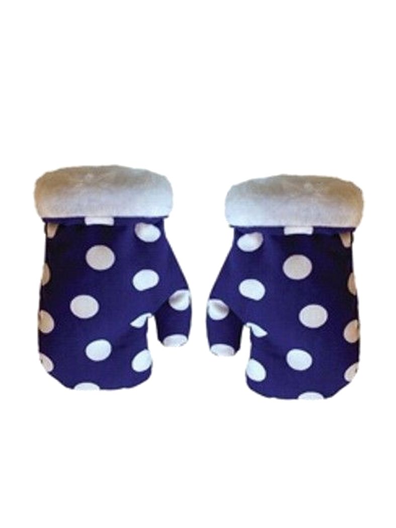 Baby Handschuhe lila mit weißen Punkten