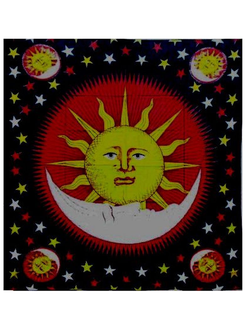 Tagesdecke Sonne und Mond 220 x 220 cm