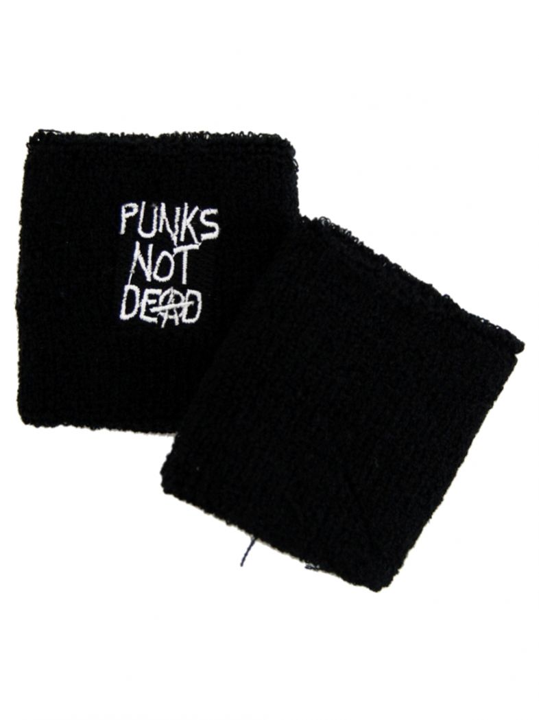Schweißbänder Punks not dead weiß