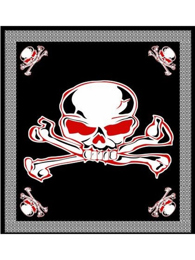 Tagesdecke Totenkopf schwarz 220 x 220 cm