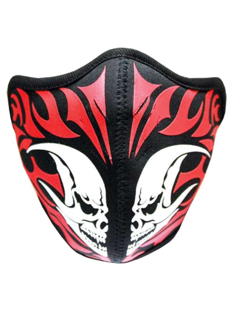Motorrad Biker Maske skull rot