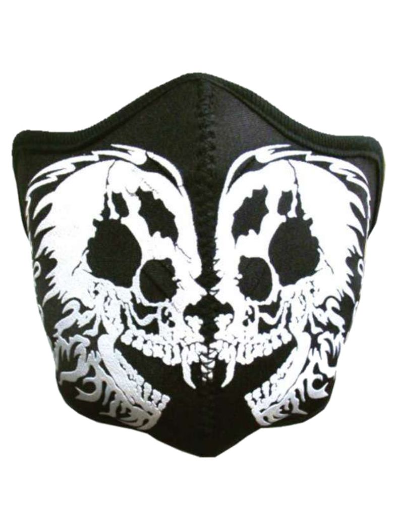 Motorrad Biker Maske Skull schwarz weiß