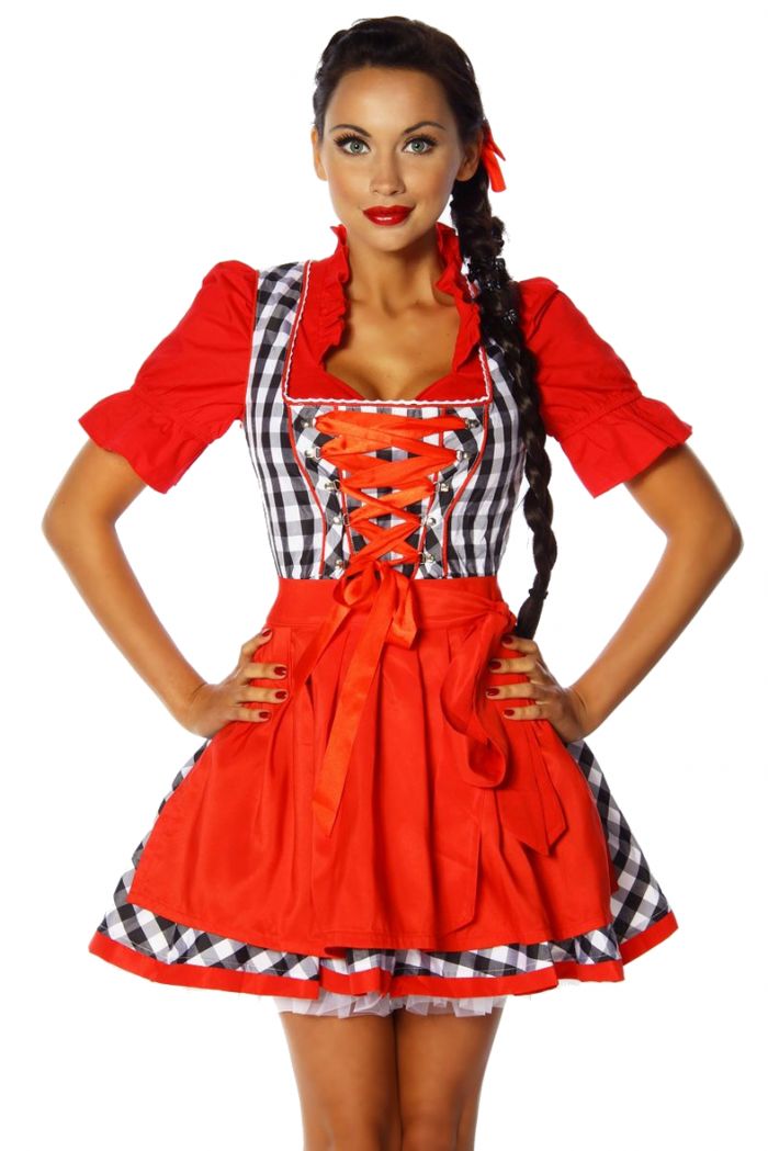 Oktoberfest Dirndl rot weiß kariert