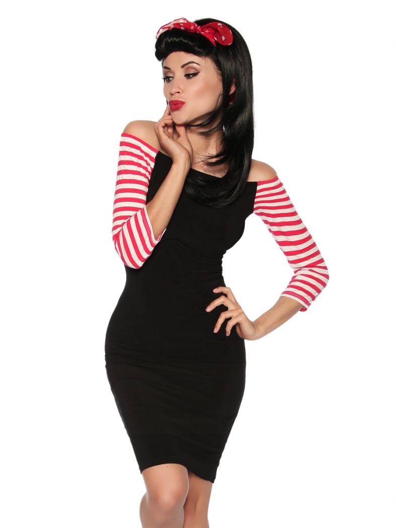 Pencil Kleid im Rockabilly Style rot weiß gestreift
