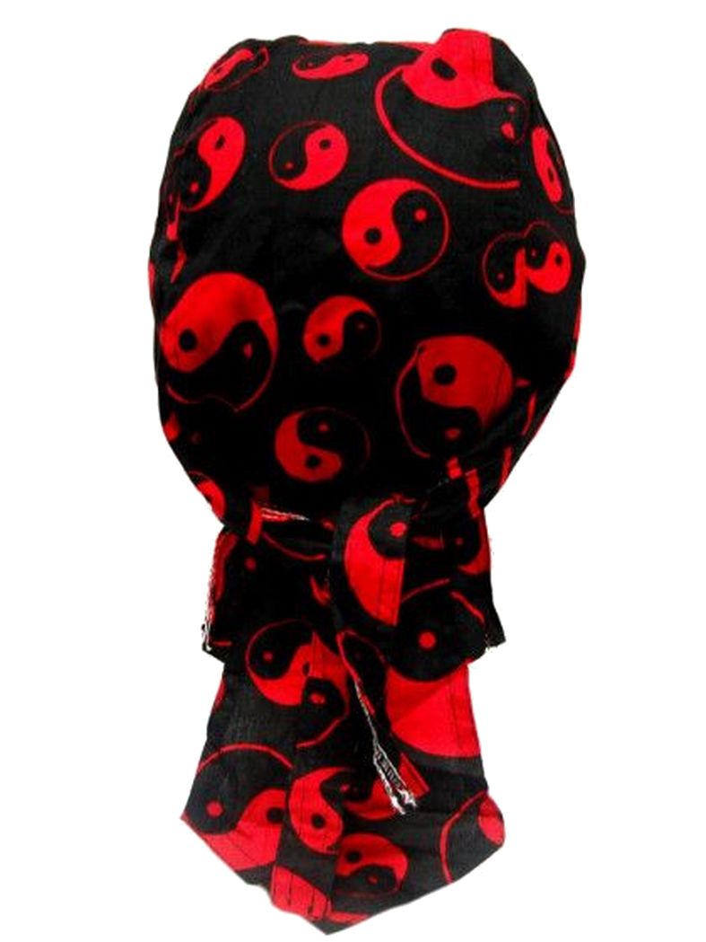 Bandana Cap Yin Yang rot schwarz