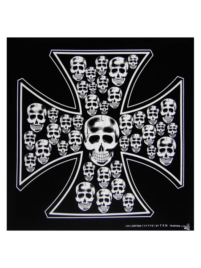 Bandana Eisernes Kreuz Totenköpfe schwarz