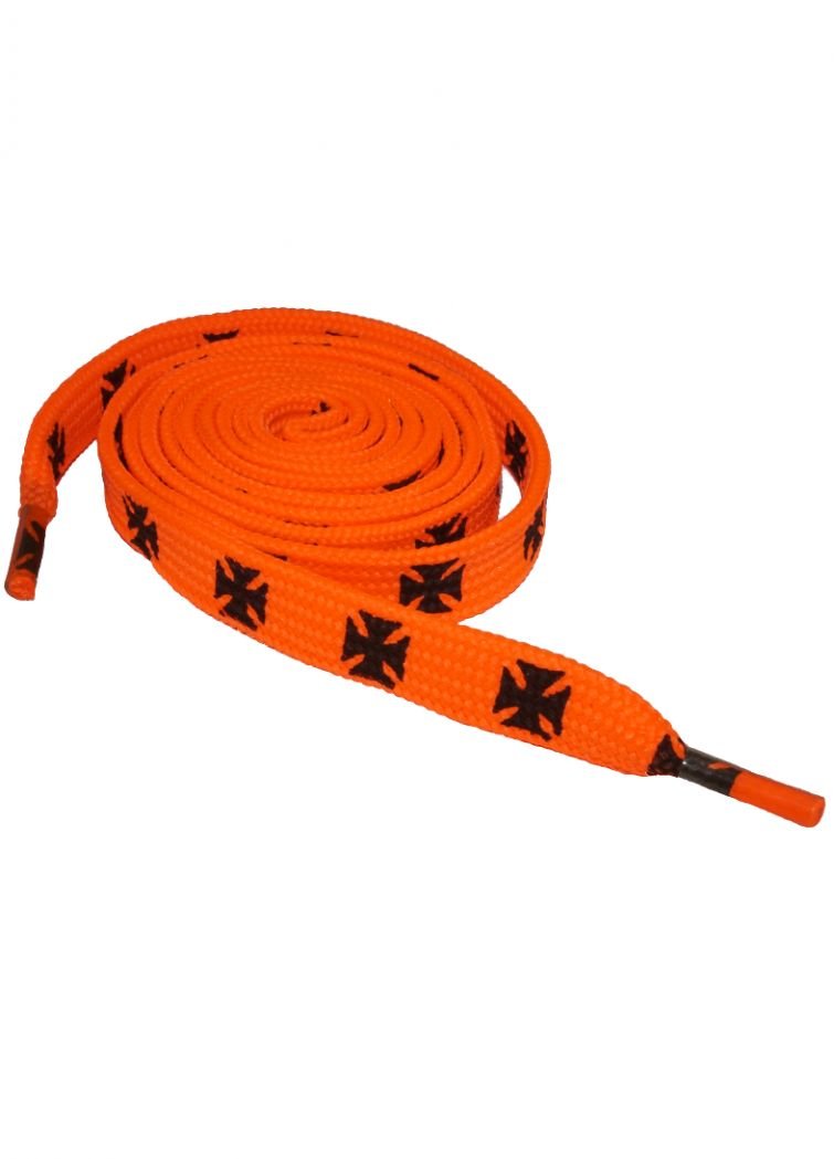 Schnürsenkel eisernes Kreuz orange schmal