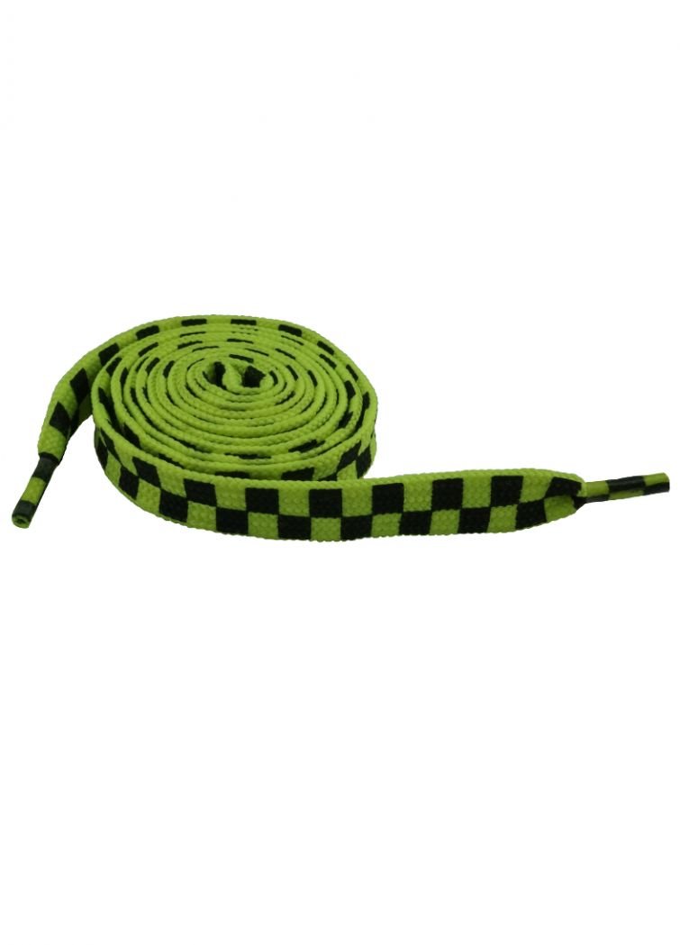 Schnürsenkel kariert neon gelb schmal