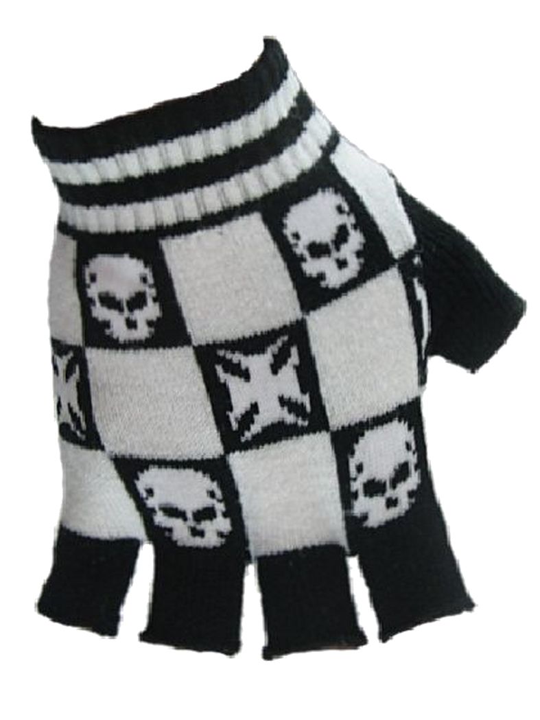 Fingerlose Handschuhe Eisernes Kreuz Totenkopf